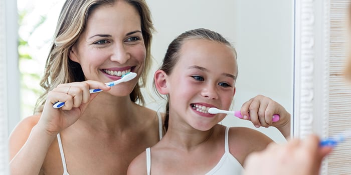 Brushing Teeth Child Mother