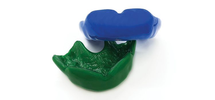 Blue and green mouthguard